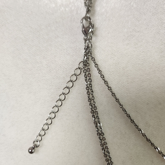 Charming Charlie 3-Tier Hanging Stone Necklace & Earrings Set NEW NWT - Picture 4 of 5